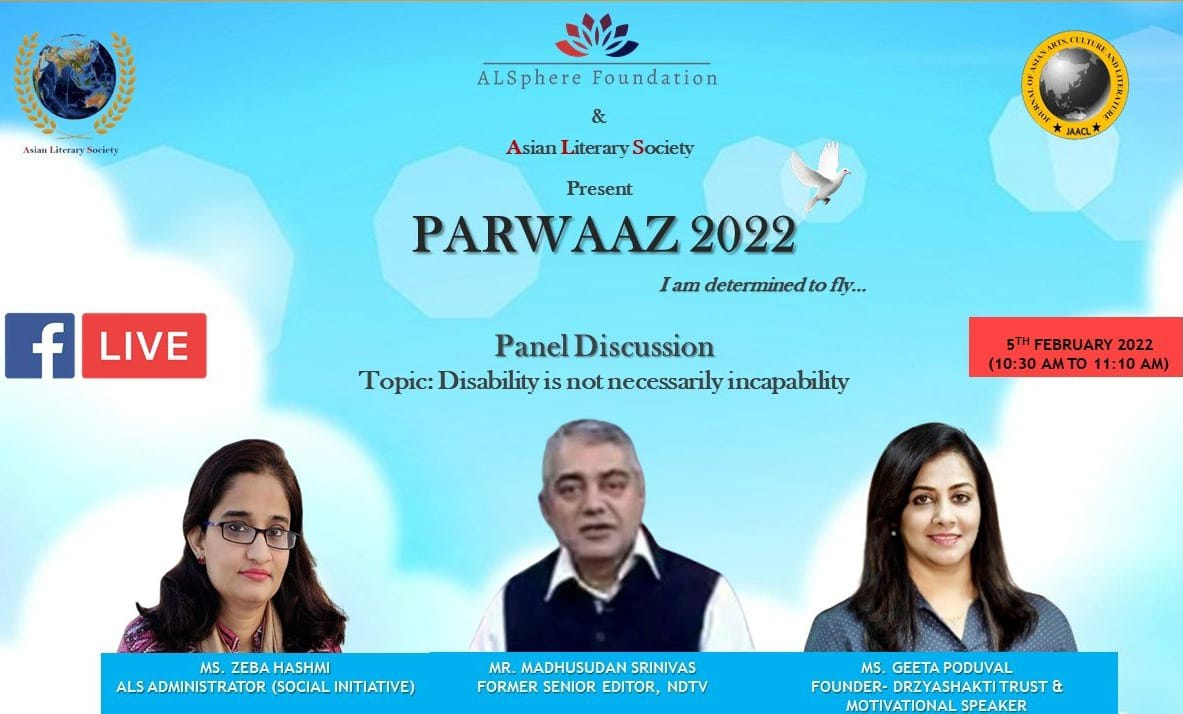 The Asian Literary Society organized the PARWAAZ-2022-an initiative to showcase the talent of differently-abled people