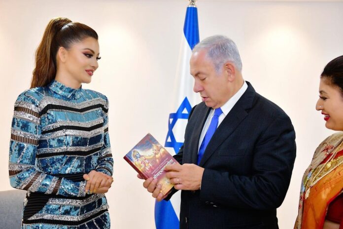 Urvashi Rautela Miss Universe Judge titled as ‘Mother India’ by her fans worldwide for gifting Bhagavad Gita to Prime Minister of Israel Benjamin Netanyahu